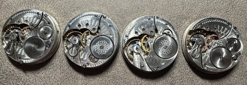 4 ILLINOIS 16S 11J GRADE 172 PW PS & LS TASCHENUHRWERK & ZIFFERBLATT KONVOLUT