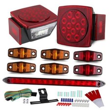 LED Trailer Tail Light Kit, 2Pcs Square LED Stop Turn Tail Brake Lights, 2.5"