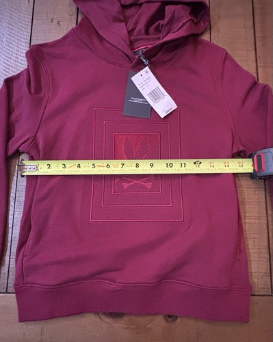 Psycho Bunny Hoodie Kids Youth Small 7/8 Maroon Hoodie NWT - Picture 2 of 8