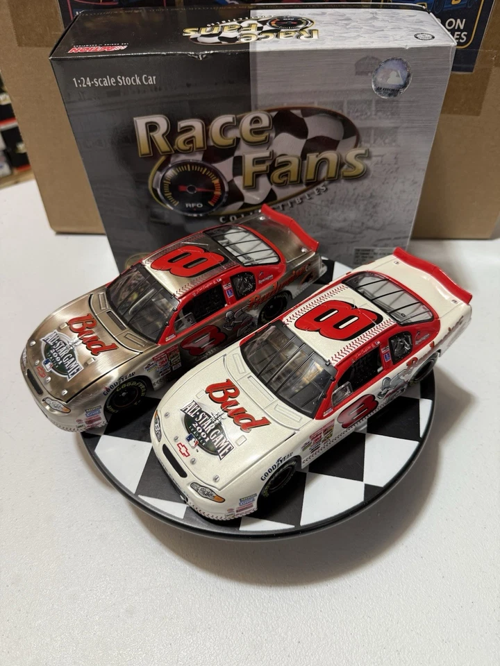 Dale Earnhardt Jr. #8 Budweiser MLB All Star Game 2001 juego de 2 coches 1/24 diecast Foto 2 de 4