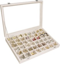 Velvet Jewelry Tray 48 Grid Display 48 tray, Beige 