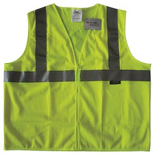 Condor 491T03 Safety Vest, Yellow/Green, Xl, Zipper