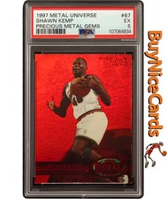 1997 Shawn Kemp Skybox Metal Universe Precious Metal Gems PMG Rot /100 PSA 5