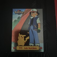 Vintage 1999 Topps Pokemon TV Animation #TV1 Ash Ketchum Series 1