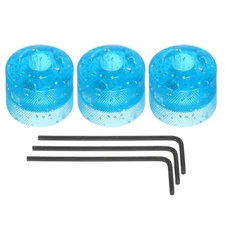 Dome Knobs Guitar Knob 6mm Flake Glitter Blue with Inner Hexagon Spanner 3Pcs