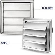 5.75in Metal Dryer Vent Cover, 7"x7" Outside Dimensions with Metal Mesh Stainles