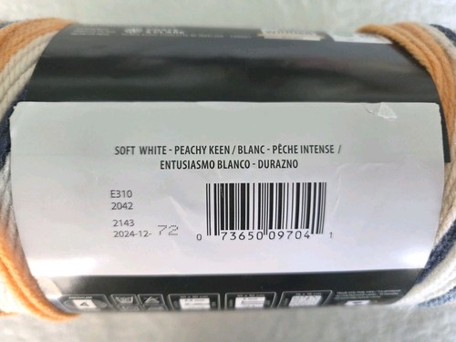 Red Heart Granny Square All In One Yarn Soft White Peachy Keen Acrylic 417 Yards - Picture 3 of 4