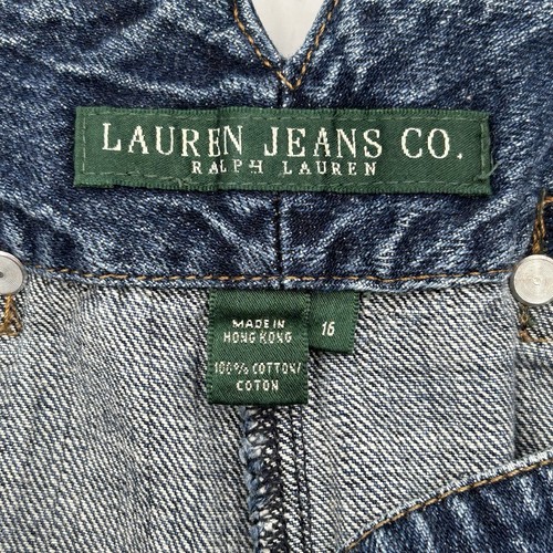 Lauren Jeans Co. Ralph Lauren Women's 16 Nautical Sailor Gold Button Denim Blue - Picture 4 of 10