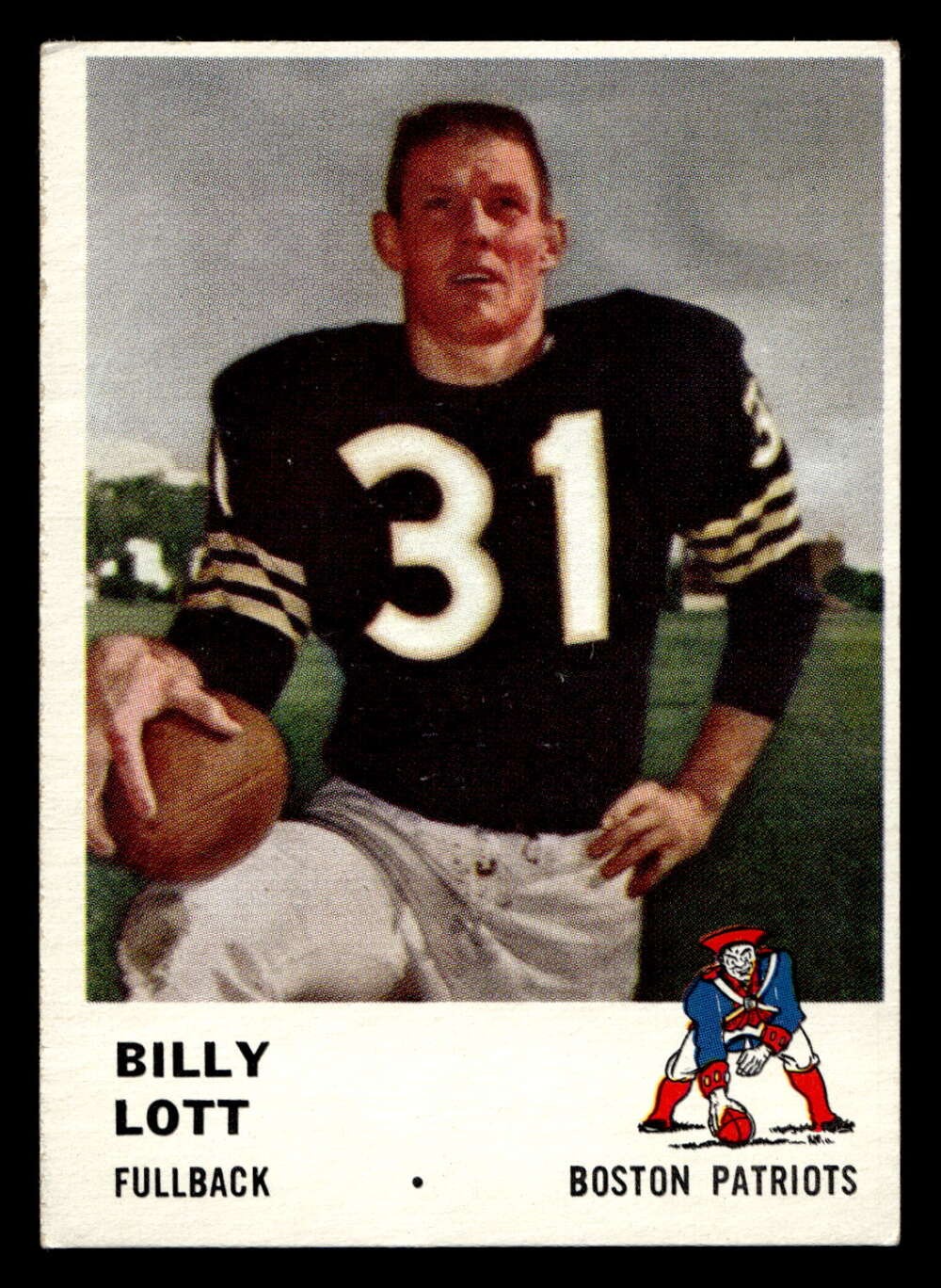 1961 Fleer #178 Billy Lott Excellent+ Patriots  ID:445232