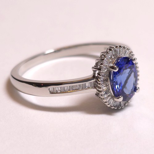 Rhapsody AAAA Tansanit & Diamant (E-F, VS2) Halo 950 Platin Ringgröße 11 - Bild 12 von 19