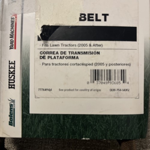 NEW Genuine Parts Troy Bilt MTD 38" Inch Deck Drive Belt 954-04062 / 754-04062 - Picture 2 of 2