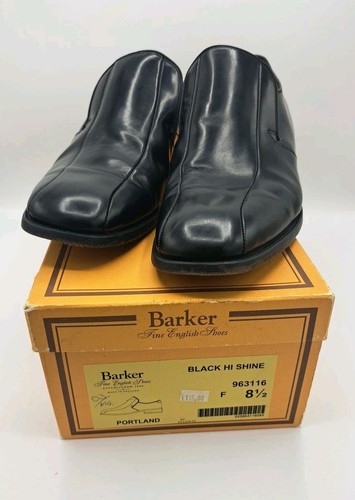 Barker Men's Leather Dress Shoes UK Size 8.5 Black Hi Shine - Made in England - - Picture 7 of 16