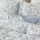 French Country Toile Duvet Cover Set Full Size for Girls Bedroom Vintage Blue...