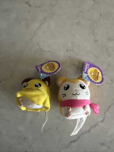 Hamtaro Hamster Pashmina & Penelope Schinken Plüsch 3,5 Zoll Stofftier Hasbro Neu mit Etikett - Bild 1 von 21