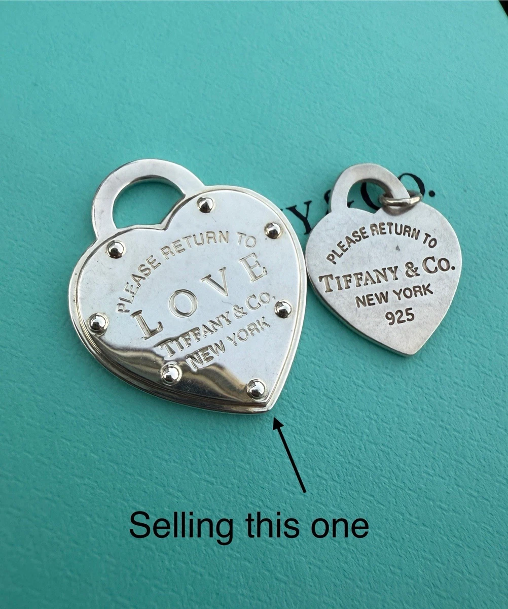 Tiffany & Co. Return to LOVE Heart Padlock Lock Pendant Charm Sz