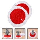  2pcs Mini Xmas Tree Skirt Creative Christmas Tree Bottom Ornament Xmas Tree