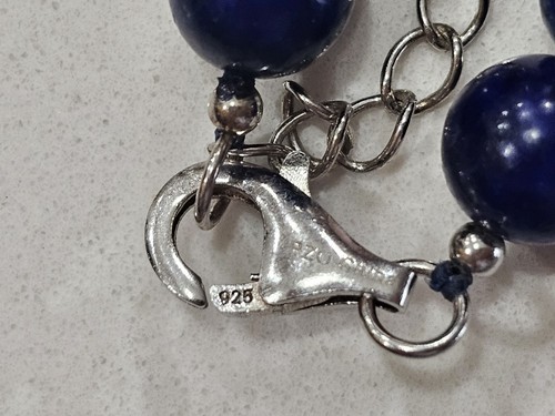 Splendida collana grossa di perline Iolite con chiusura in argento sterling 20" - Foto 8 di 8