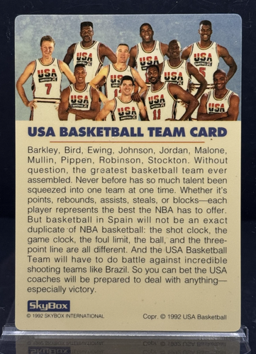 Skybox USA Team Card 1992 Olympic Dream Team Michael Jordan Plastic Card - Foto 8 di 13