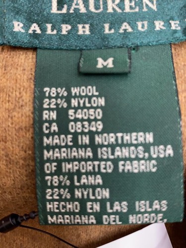LAUREN RALPH LAUREN Felt Parka M Wool BRW Plain - Picture 4 of 6