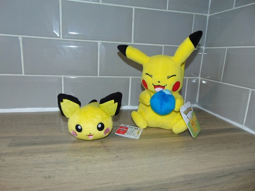 Pokemon - Pikachu 8” Oran Berry Pikachu Jazwares + Banpresto Pika Stuffed Plush - Picture 2 of 15