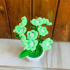 Green white cute flower pot handicraft home vehicle decoration Birthday gift new