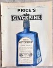 1897 Price's Glycerine cobalt blue wedge shape bottle advertising leaflet