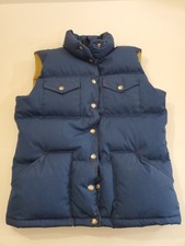 Vintage The North Face Size Med Blue Goose Down Full Zip Puffer Vest MADE IN USA