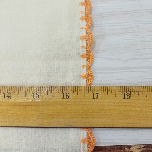 Vintage Crochet Edge Handkerchief Napkin Lot of 3 Grannycore Oatmeal Pink Green - Picture 11 of 13