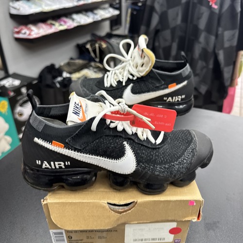 Nike Off-White x Air VaporMax The Ten Größe 9 AA3831-001 2017 OG alle Schachteln Reißverschluss Krawatte