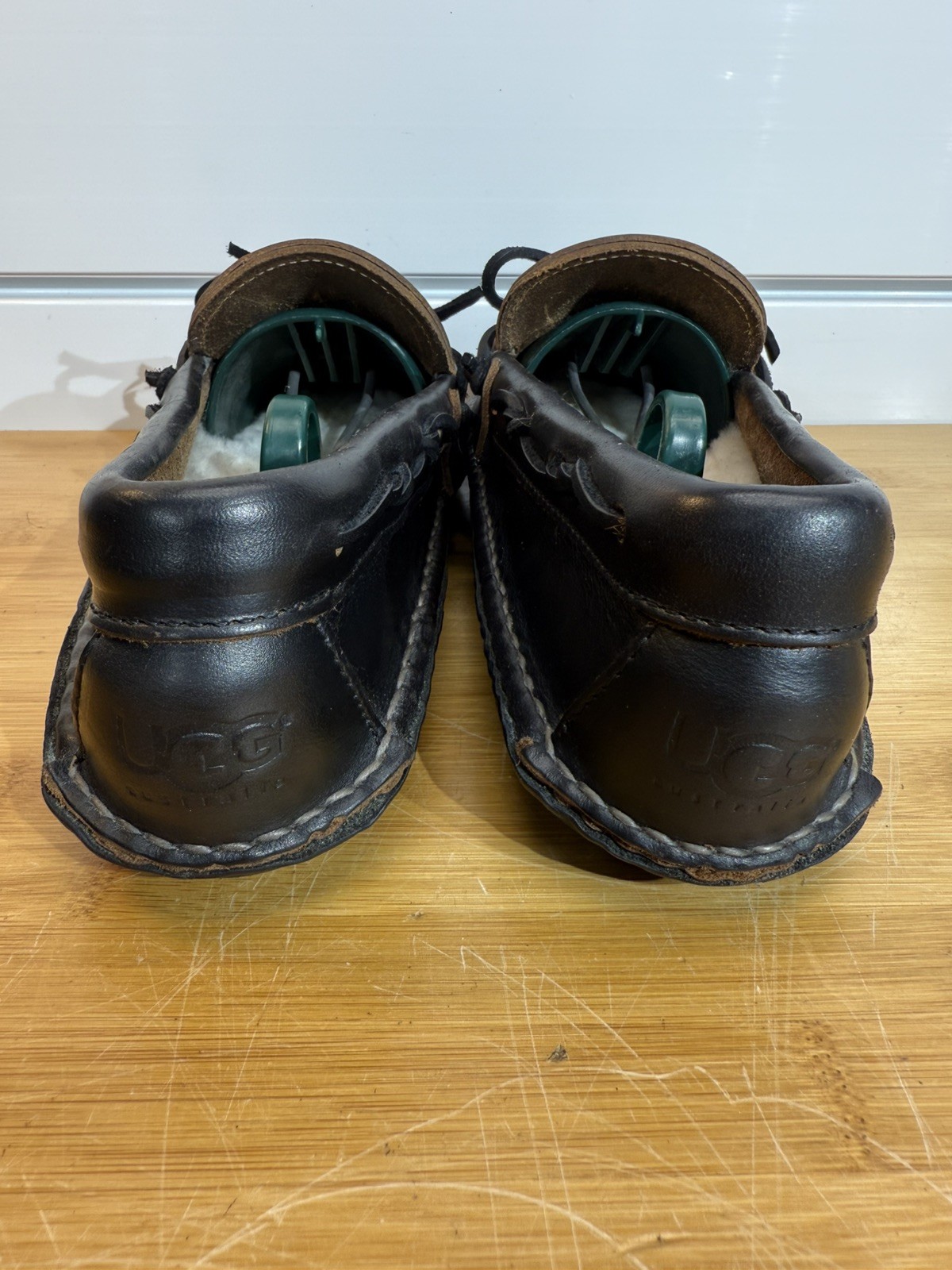 UGG Made in America Collection Leather Mocs Black Men Sz 8 EXTREMELY RARE B20 image 9