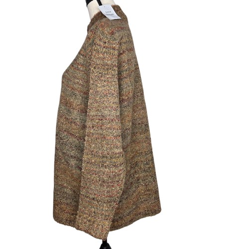Monterey Bay Sweater Size 1X Brown Variegated 1/4 Button Pullover L/S NEW - Picture 4 of 7