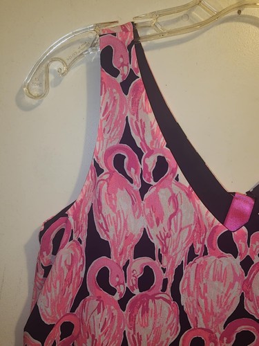 Lilly Pulitzer Florin Flamingo Reversible Sleeveless Tank Top Pink and Navy XXS - Picture 5 of 11