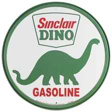Sinclair Dino Tin Sign - 11-3/4" Dia, Made in USA #DE-207
