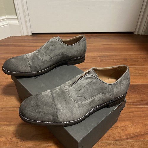 John Varvatos Suede Varick Laceless Oxford In Gray Carbon Size 11.5M $598 - Bild 7 von 10