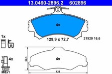 ATE BREMSBELÄGE passend für MITSUBISHI COLT Z3A Z2A RG SMART FORFOUR 454