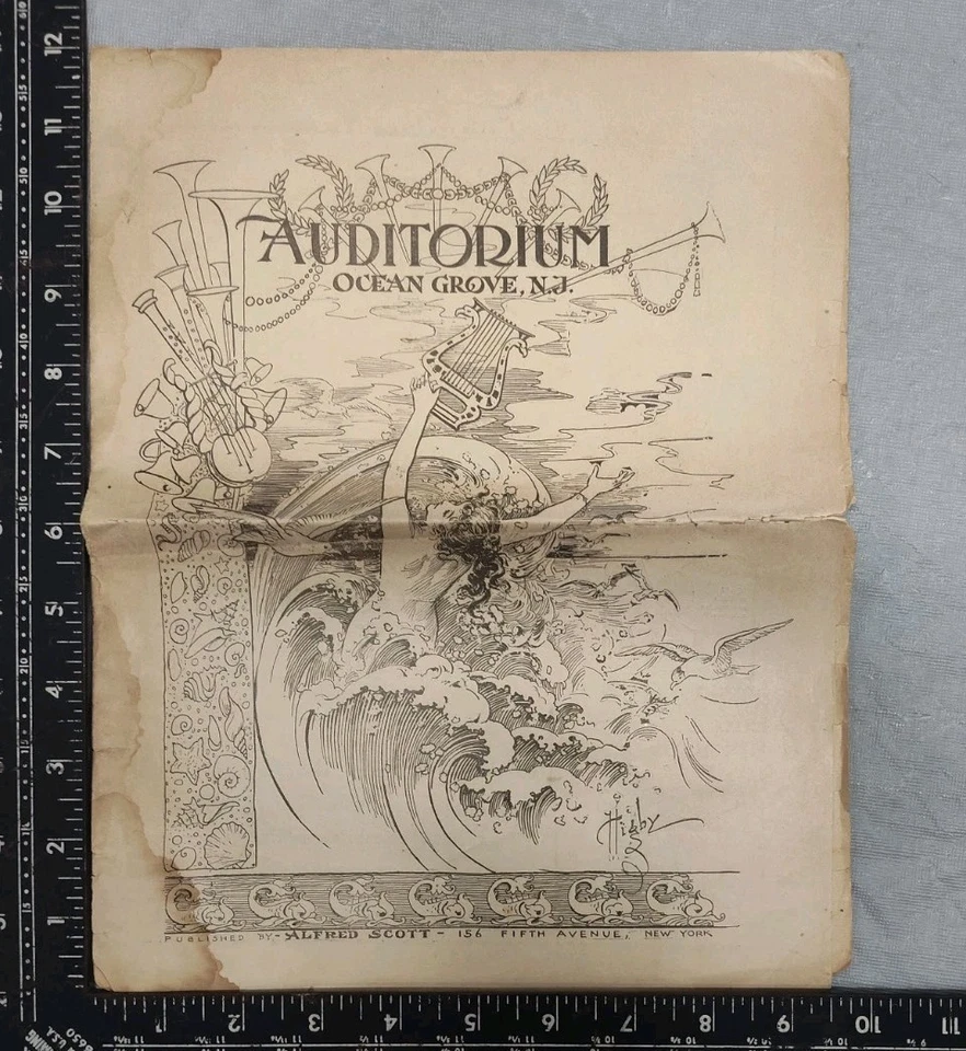 DAMAGE-OCEAN GROVE AUDITORIUM 1927 Programa Raro NJ Nova Jersey VTG Schumann-Heink - Imagem 3 de 4