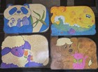 1980s Kids Placemats Current Creatures Set of 4 Vintage Two Sided Vinyl Animals 