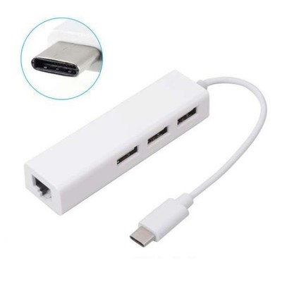 USB-C Typ-C 3.1 Hub Ethernet Adapter 3-Port Dockingstation USB LAN YS-LAN26