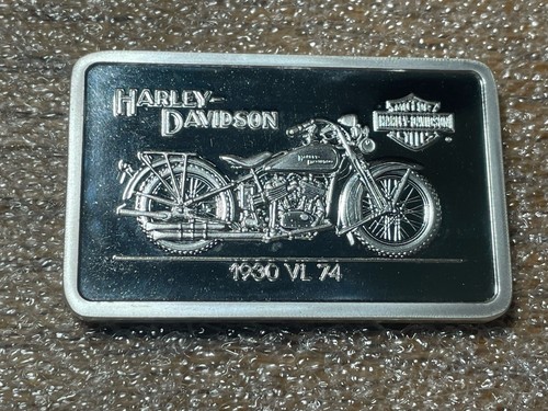 Vintage 1930 VL 74 Harley Davidson- 42.90 Grams .999 Fine Silver Bar + COA - Picture 3 of 12