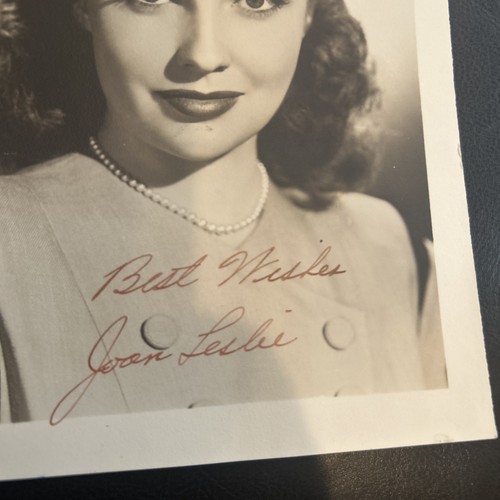 FOTO RITRATTO JOAN LESLIE FIRMATA A MANO 5x7 in bianco e nero leggenda hollywood - Foto 2 di 3