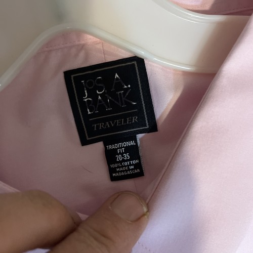 Jos. A. Bank Men’s Pink Traveler Traditional Fit Dress Shirt 20/35 - Picture 8 of 9