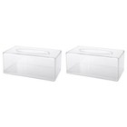  2 Pack Square Tissue Box Covers Rectangular Holders for Bathrooms