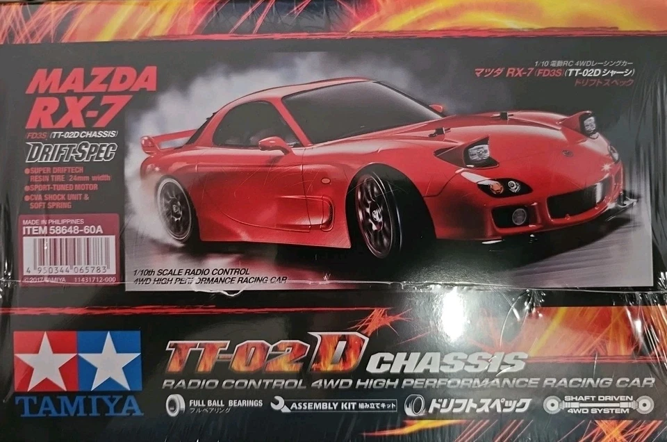 Tamiya RC 1/10 Mazda RX-7 (FD3S) 4x4 Drift Spec Kit TT-02D Chasis #58648-60A Foto 3 de 3