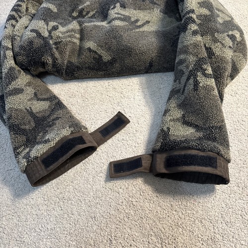 Cabela's Berber Fleece WindShear Hooded 1/4-Zip Pullover Outfitter Brown Camo XL - Picture 5 of 7