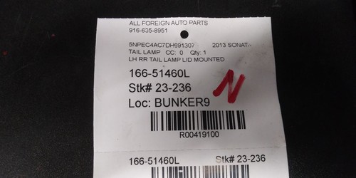 11 12 13 14 HYUNDAI SONATA DRIVER LEFT INNER TAIL LIGHT OEM 924043Q000 - Picture 6 of 15