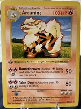 ARCANINE Pokemon Card - WOTC 1st Edition Base Set Shadowless 23/102 MP LP