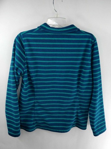 Camisa informal suave manga larga Lands End para mujer mediana azul/verde 1/4 cuello con cremallera - Imagen 2 de 5