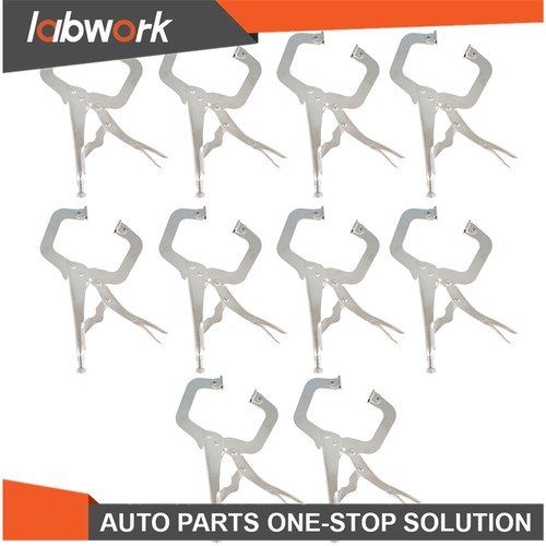 Labwork C-Clamp Locking Pliers Adjustable Swivel Pad Locking Gasket 10 Pack 11" - Picture 4 of 12