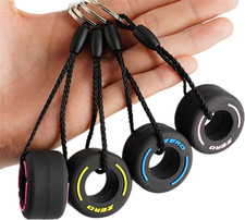4Pcs Racing Tire Keychain, Wheel Tyre Auto Keychain Decoration Charms Best Gifts