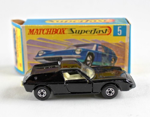 Matchbox Superfast Nr.5A Lotus Europa schwarz "JPS" Japan breite Räder "H" Box - Picture 3 of 11